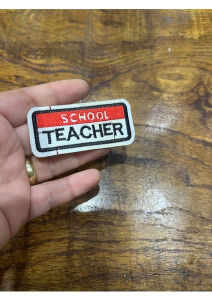6x3 cm Ütü Ile Yapışan Teacher Arma Dikiş Aplike