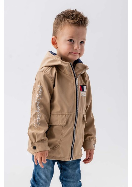 Kapüşonlu Fermuarlı Nakış Süslemeli Su Geçirmez Erkek Çocuk Ceket fırsatları