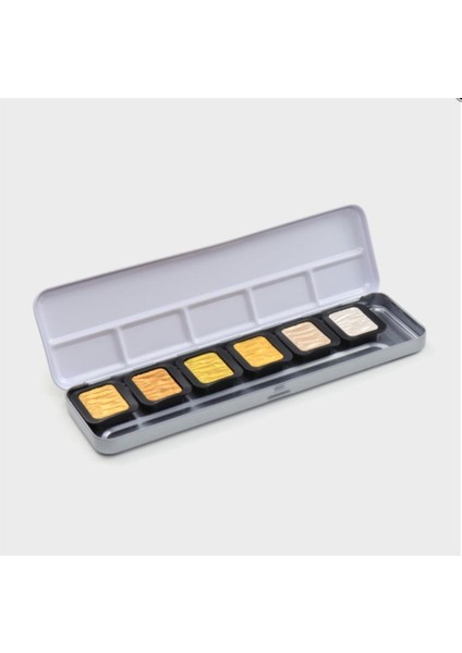 Metalik Yaldız Tablet Sulu Boya Seti 6 Renk FO601