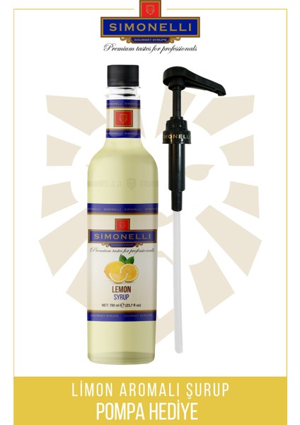 Kahve ve Kokteyl Şurubu Limon 700 ml + Pompa Simonelli