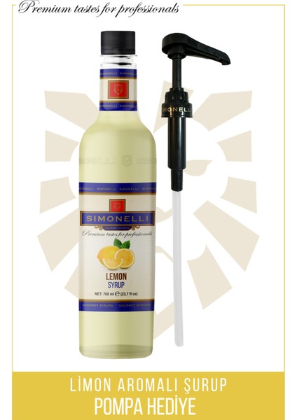 Kahve ve Kokteyl Şurubu Limon 700 ml + Pompa Simonelli