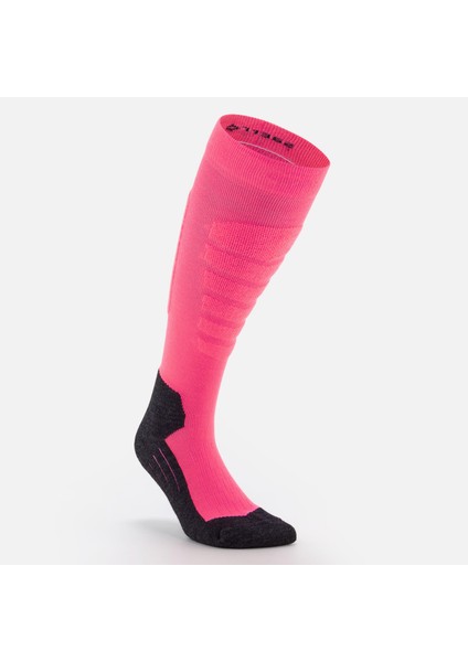Wedze Yetişkin Kayak/Snowboard Çorabı - Siyah/Neon Pembe - Siyah - 100