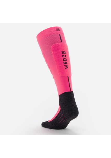 Wedze Yetişkin Kayak/Snowboard Çorabı - Siyah/Neon Pembe - Siyah - 100