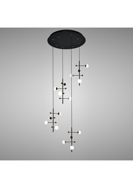 Kayra Siyah 4'lü 16 Watt Modern Sarkıt Koridor, Salon Sarkıt LED Avize fiyatları