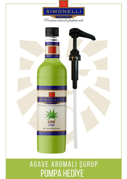Kahve ve Kokteyl Şurubu Agave 700 ml + Pompa Simonelli