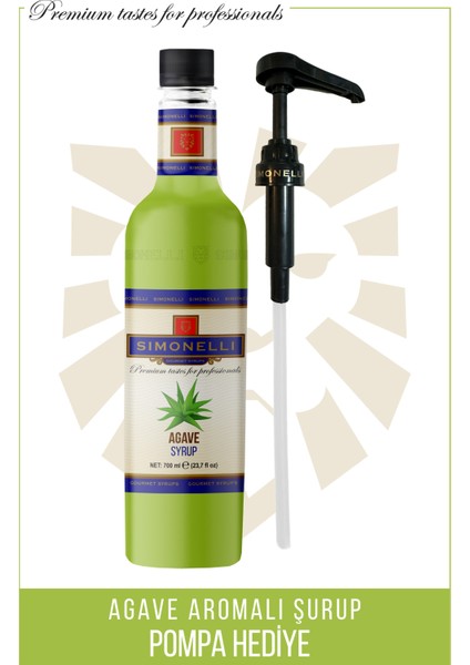 Kahve ve Kokteyl Şurubu Agave 700 ml + Pompa Simonelli