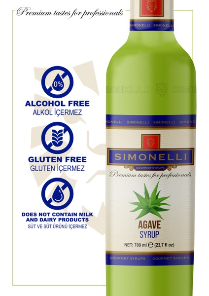 Kahve ve Kokteyl Şurubu Agave 700 ml + Pompa Simonelli