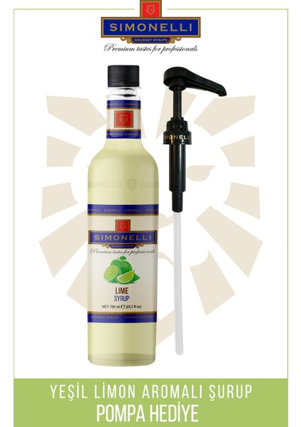 Kahve ve Kokteyl Şurubu Lime Aromalı 700 ml + Pompa