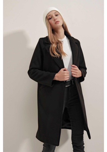 9085 Kaşe Kaban - Siyah fiyatları