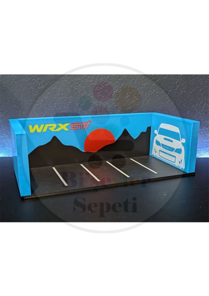 1:64 Subaru Wrx Diorama Garaj Parking Diecast - Araç Dahil Değildir.