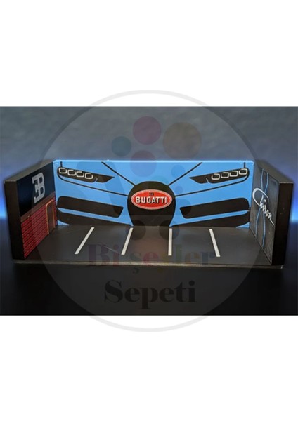 1:64 Bugatti Diorama Garaj Parking Diecast - Araç Dahil Değildir.