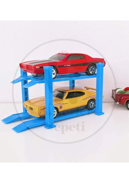 1:64 Car Lift Park Diorama Araba Lift Taşıyıcı Diecast - Araç Dahil Değildir.