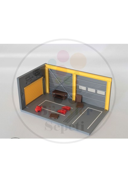 1:64 Mini Garaj Garage Diorama Diecast Model 2 (Araç Hariçtir.)