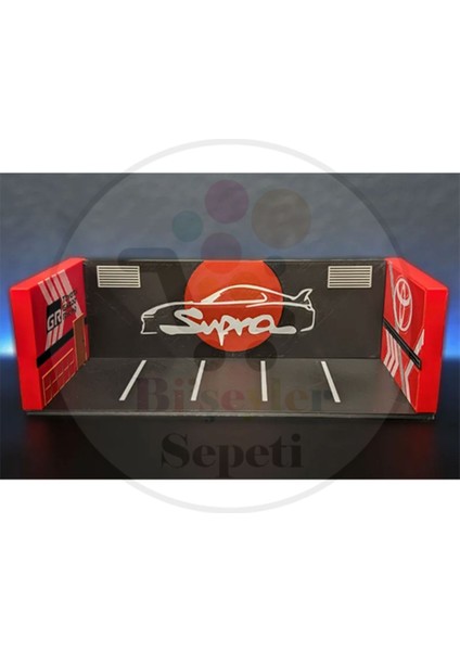 1:64 Toyota Supra Diorama Garaj Parking Diecast - Araç Dahil Değildir.
