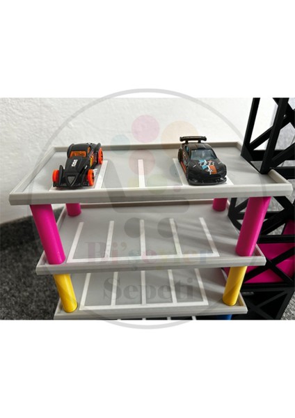 1:64 Modular Parking Tower Diorama Asansörlü Katlı Otopark Kule Diecast