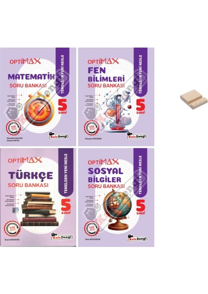 5. Sınıf Optimax Matematik – Fen Bilimleri - Türkçe ve Sosyal Bilgiler Soru Bankası 4'lü Set - Telefon Tutucu