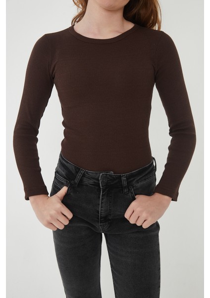 Kadın 3'lü Bisiklet Yaka Uzun Kollu Fitilli Bluz Set fırsatları