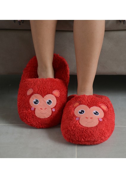 Sevimli Hayvan Desenli Salaş Boyut Pelüş Terlik modelleri