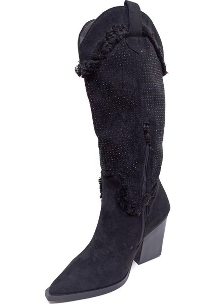 Pierre Cardin Siyah Western Kadın Çizme Bot Ayakkabı