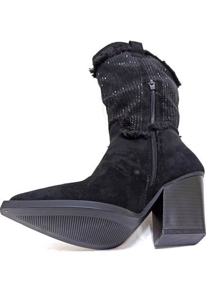 Pierre Cardin Siyah Western Kadın Çizme Bot Ayakkabı