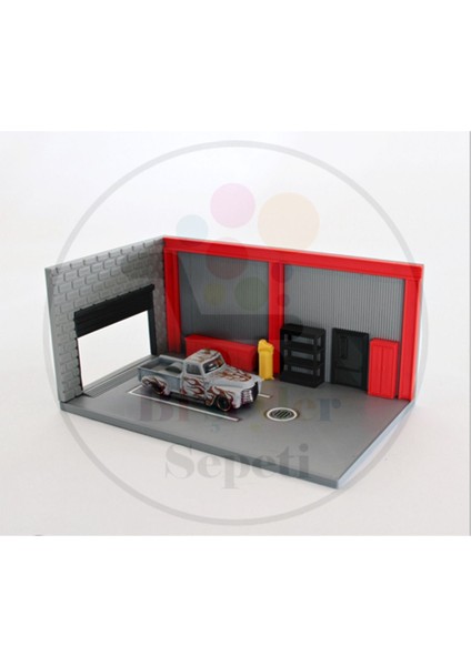 1:64 Mini Garaj Garage Diorama Diecast Model 1 (Araç Hariçtir.)