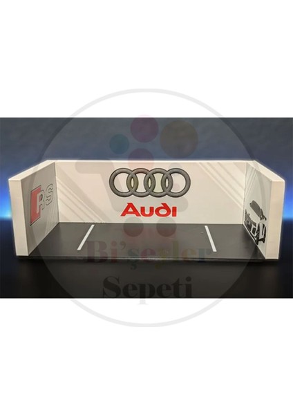 1:64 Audi Diorama Garaj Parking Diecast - Araç Dahil Değildir.
