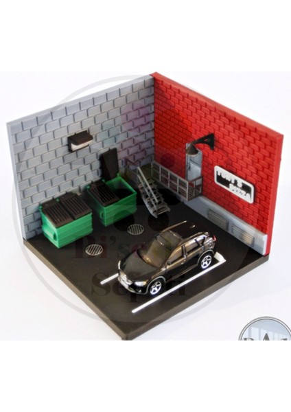 1:64 Mini Garaj Garage Diorama Diecast Model 5 (Araç Hariçtir.)