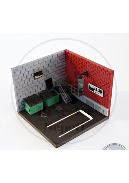 1:64 Mini Garaj Garage Diorama Diecast Model 5 (Araç Hariçtir.)