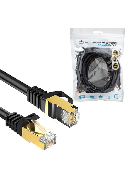 Powermaster PMCAT73 Cat7 Ethernet Kablo 3 Metre Internet Kablosu Jack Soketli Hazır Kablo