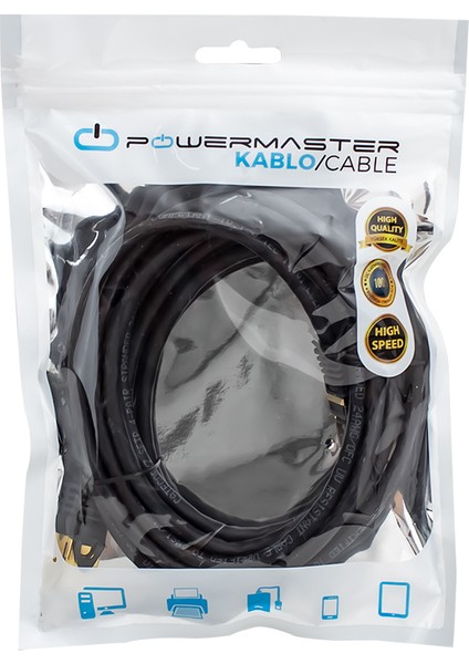 Powermaster PMCAT73 Cat7 Ethernet Kablo 3 Metre Internet Kablosu Jack Soketli Hazır Kablo