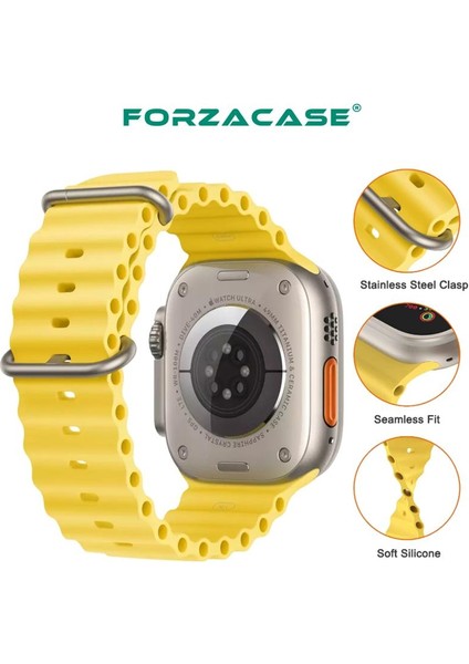 Apple Watch 10 Series 46MM ile Uyumlu Oluklu Ocean Silikon Kordon Kayış - FC007 fiyatları