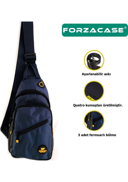 Unisex Su Geçirmez Kulaklık Çıkışlı 3 Bölmeli Quatro Çapraz Göğüs ve Sırt Çantası FC868 modelleri