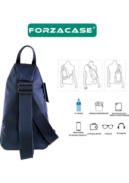 Unisex Su Geçirmez Kulaklık Çıkışlı 3 Bölmeli Quatro Çapraz Göğüs ve Sırt Çantası FC868 fırsatları