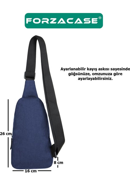 Unisex Su Geçirmez Kulaklık Çıkışlı 3 Bölmeli Quatro Çapraz Göğüs ve Sırt Çantası FC868 indirimleri