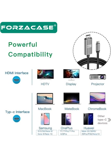 Type-C 4K Ultra Full Hd 60Hz Hdtv Görüntü Aktarım Kablosu Macbook Telefon Uyumlu - FC832 indirimleri
