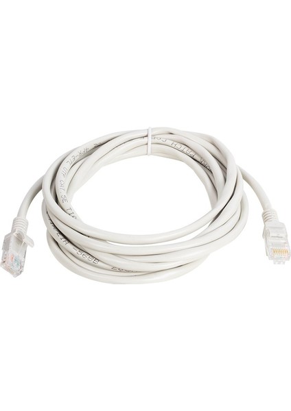 Powermaster PM-7959 Gri Cat5 3 Metre Ethernet Network Kablosu Jack Soketli Hazır Internet Kablosu