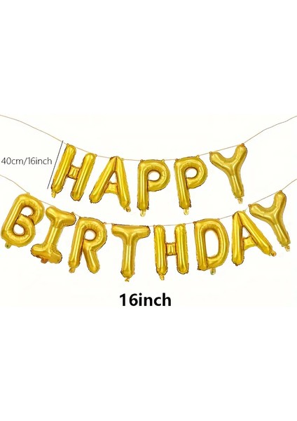 1 Set 40.64 cm Altın Doğum Günü Folyo Balonları Happy Birthday Yazılı fiyatları