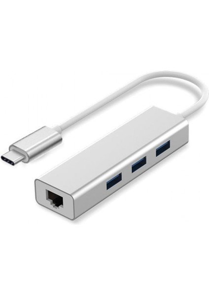 Notebook Macbook Için Type-C Ethernet 3 Port USB 3.0 Çevirici Hub Adaptör - FC823