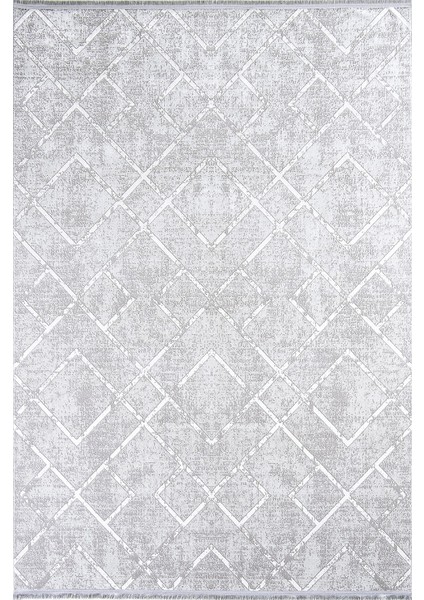 Sateen Koleksiyonu Dekoratif Saçaklı Halı 6417 Gri