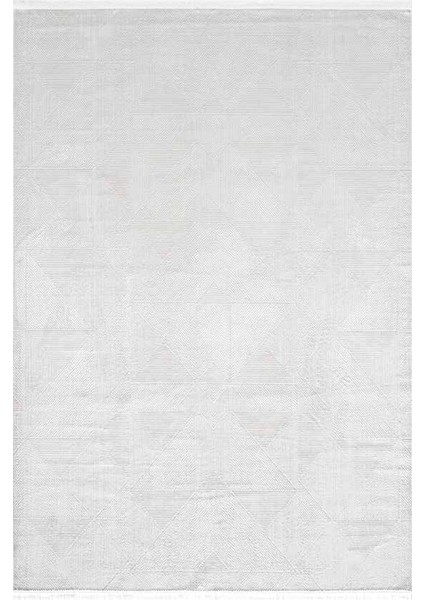 Sateen Koleksiyonu Dekoratif Saçaklı Halı 6415 Beyaz