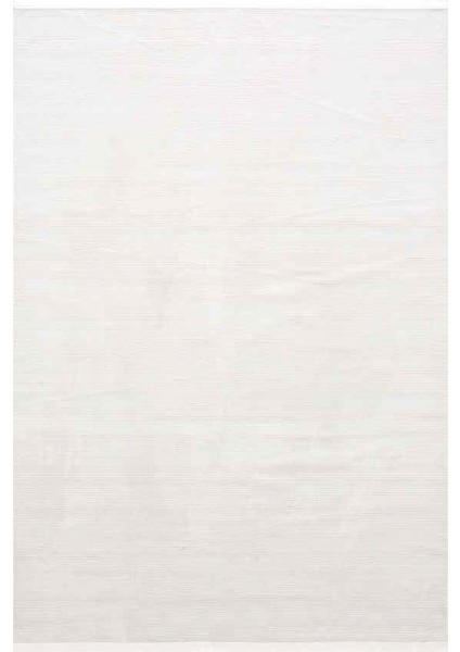 Sateen Koleksiyonu Dekoratif Saçaklı Halı 6413 Beyaz