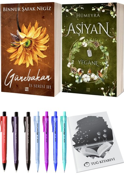 Aşiyan 3 Yegane Ciltli ve İs Serisi 3 Günebakan Ciltli Binnur Şafak Nigiz 2'li Set + Hediyeli