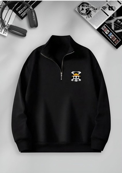 Kadın Beyaz One Peace Yarım Fermuarlı Dik Yaka Sweatshirt fiyatları