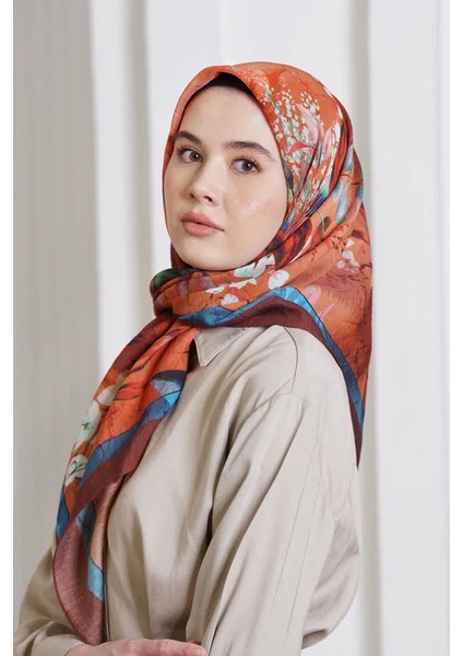 Acı Kahve Loryan Scarf Diamond Flor Eşarp