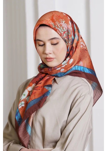 Acı Kahve Loryan Scarf Diamond Flor Eşarp