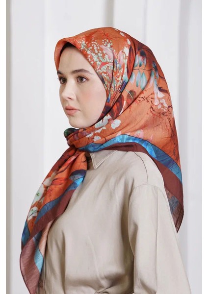 Acı Kahve Loryan Scarf Diamond Flor Eşarp