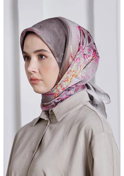 Bej Loryan Scarf Diamond Flor Eşarp