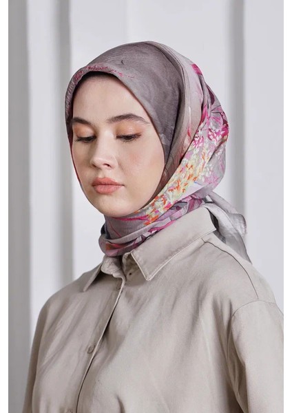 Bej Loryan Scarf Diamond Flor Eşarp