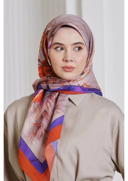 Bordo Loryan Scarf Diamond Flor Eşarp