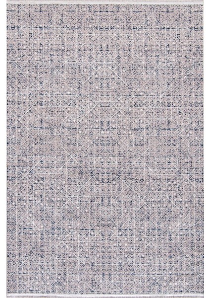 Sateen Koleksiyonu Dekoratif Saçaklı Halı 6407 Mavi